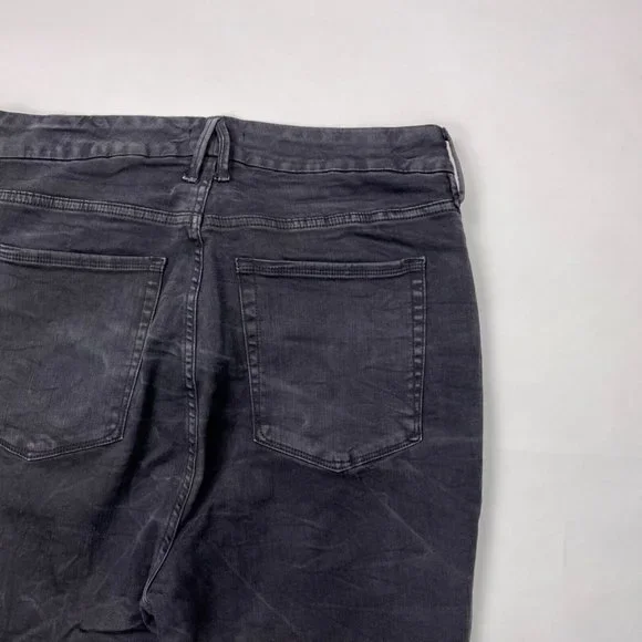 Good American Good Waist Crop Raw Edge Jeans Women 18 Stretch Cotton‎ High Rise